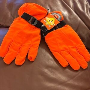 Men's Orange Winter Gloves NWT